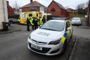 Police, paramedics and railway investigators attend an incident in Cestrian Street, Connah's Quay. GA140318H.