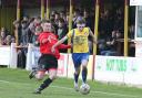 Action from Prestatyn Town's derby win over Rhyl (Photo by Gareth Hughes)