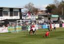 A photo from Rhyl's 4-0 defeat to Denbigh Town