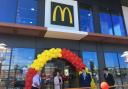 Franchisee Phil Lowndes with MS Janet Finch-Saunders, (then) mayor Harry Saville and MS Sam Rowlands at the new McDonald's in Llandudno when it opened in June 2021