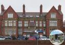 The Royal Alexandra Hospital in Rhyl. Inset: Artist impression of the planned site.