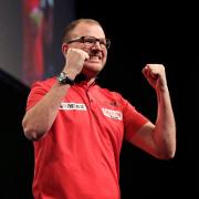 Mark Webster at the 2017 Grand Slam of Darts. Picture: Lawrence Lustig / PDC