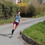 Towards the finish, Sioned Griffiths
