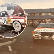 Cars taking part in the RAC Rally, November 1984, during service in Mold. Photos courtesy of Howard Smith