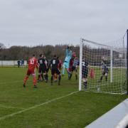 A photo from Rhyl's 1-0 win at Llay on Saturday.