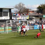 A photo from Rhyl's 4-0 defeat to Denbigh Town