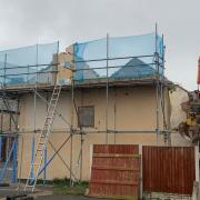 Demolition work at 10 Pontydd Terrace on Towyn Road
