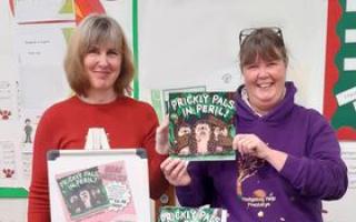 Jo Greenwood and Tracy Pierce from Hedgehog Help Prestatyn with the book.