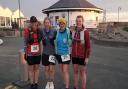Ally, Cara, Ann Claire and Nicky ready for the start at 6am