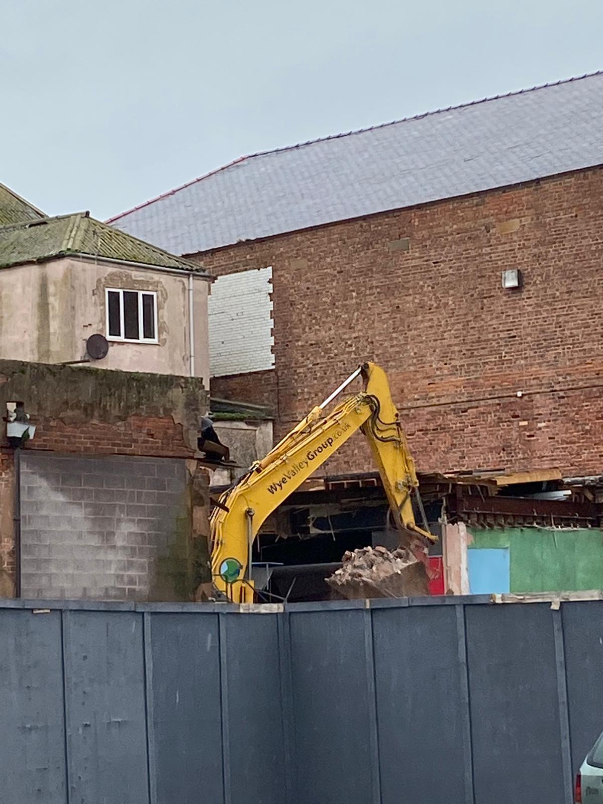 Demolition work taking place on site January 2021. Picture: Jasmine Hemmings