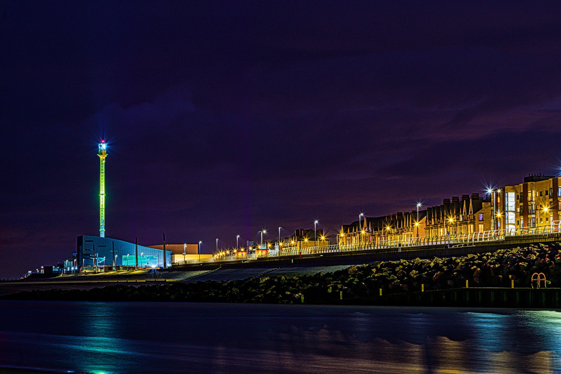 Rhyl Journal Camera Club member shares this stunning photograph of Rhyl prom lit up and the Sky Tower
