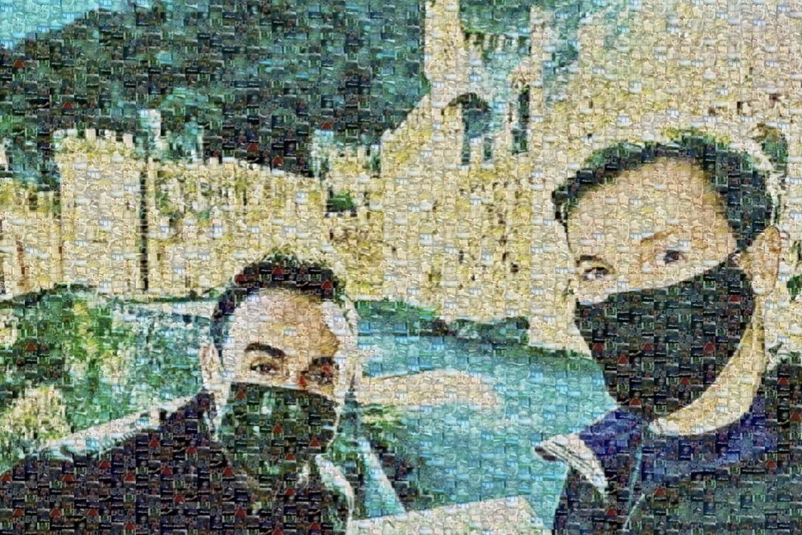 Nathan Wyburn has been on the news for producing artwork using everything from grass to food. He made the artwork of Ant and Dec outside Gwrych Castle by using photos of Gwrych Castle and I’m A Celebrity snapshots. Picture: Submitted by Gwrych