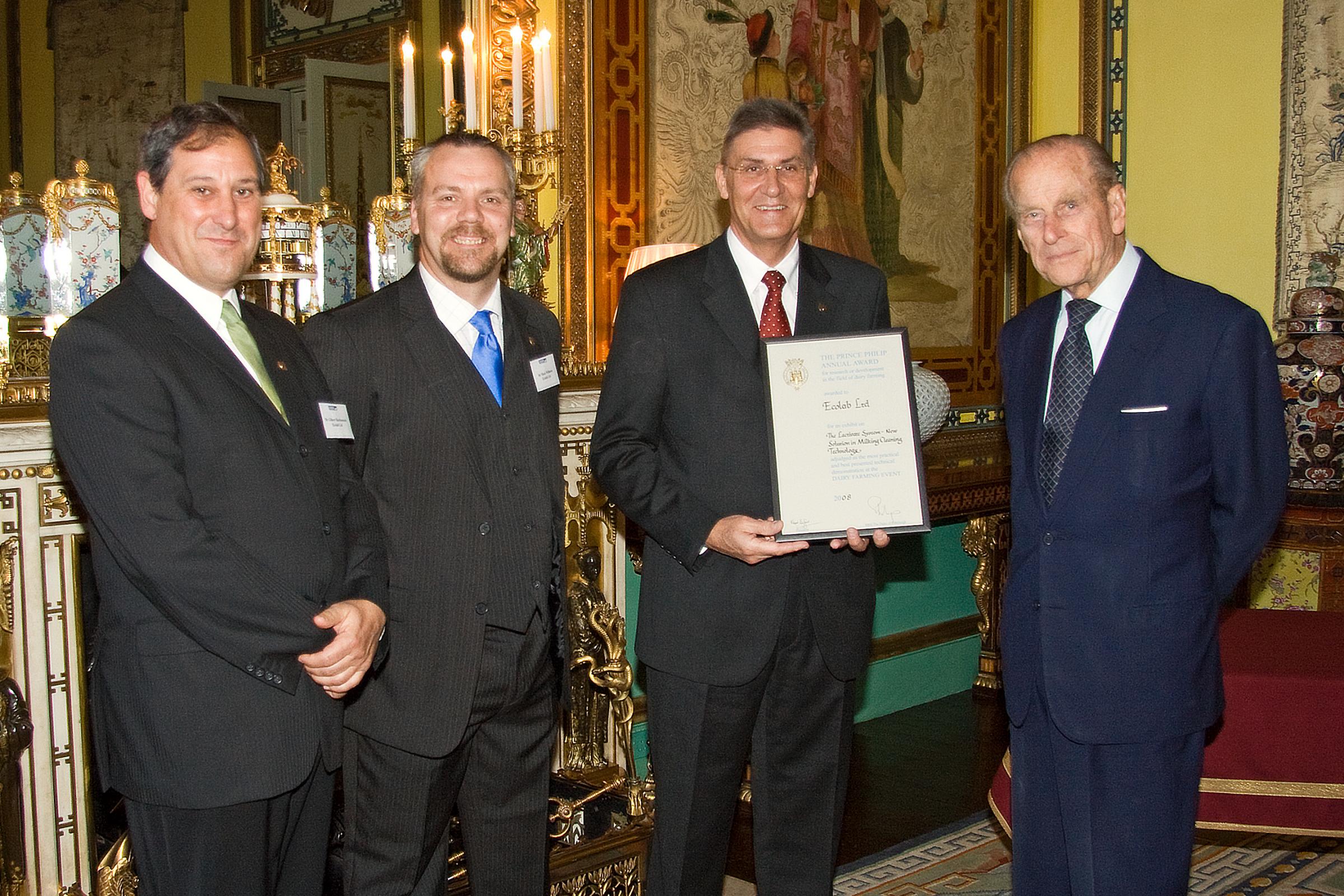 Mark Williams (second from left) with Ecolab colleagues and HRH Prince Philip.