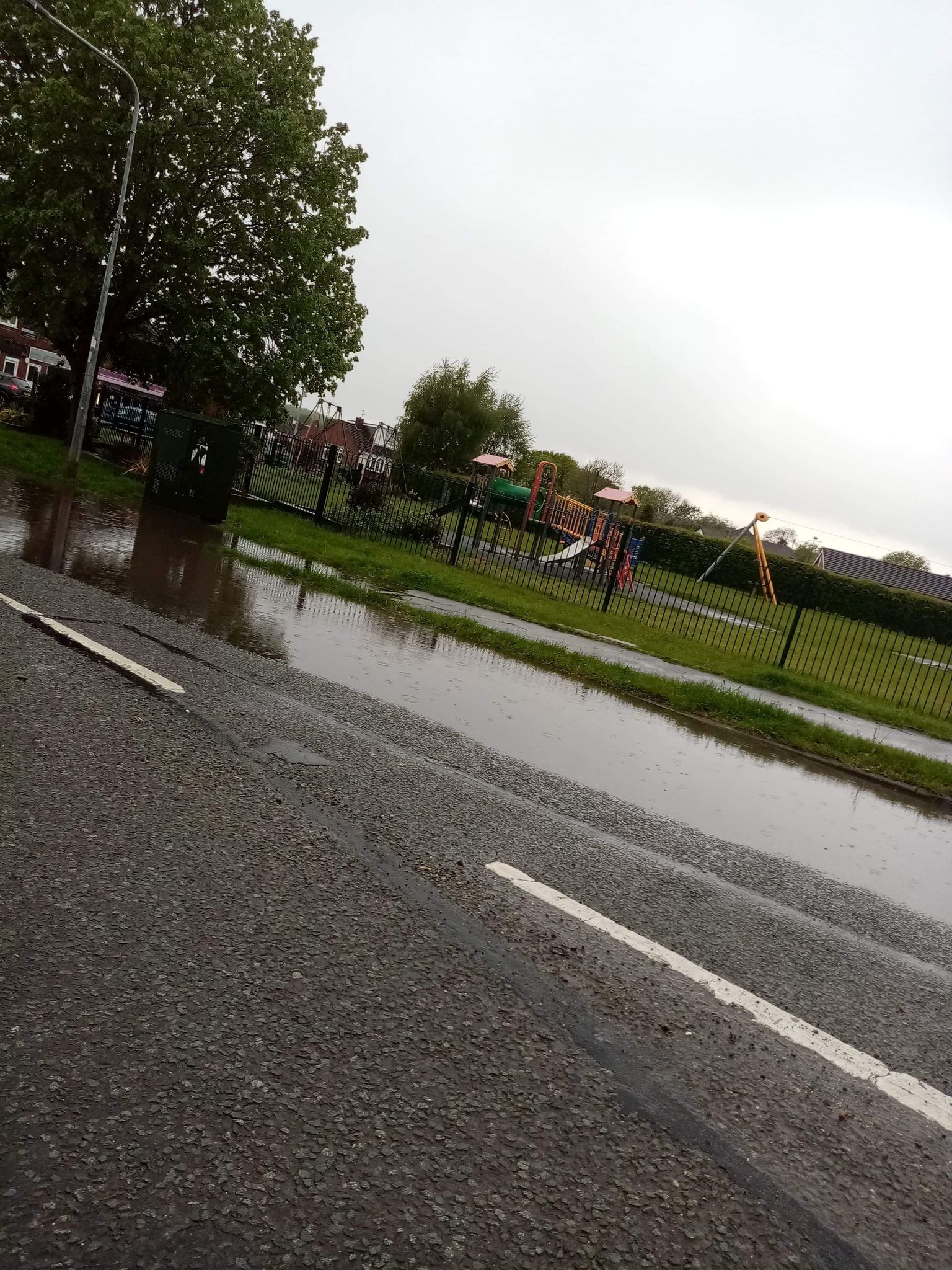 Flooding in Hawarden. Image from Cllr Helen Brown