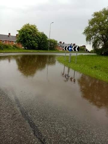 Flooding in Hawarden. Image from Cllr Helen Brown