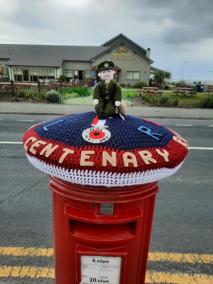 Rachel made a knitted topper to mark 100 years since the Royal British Legion was founded. Picture: Rhyl Toppers / Facebook