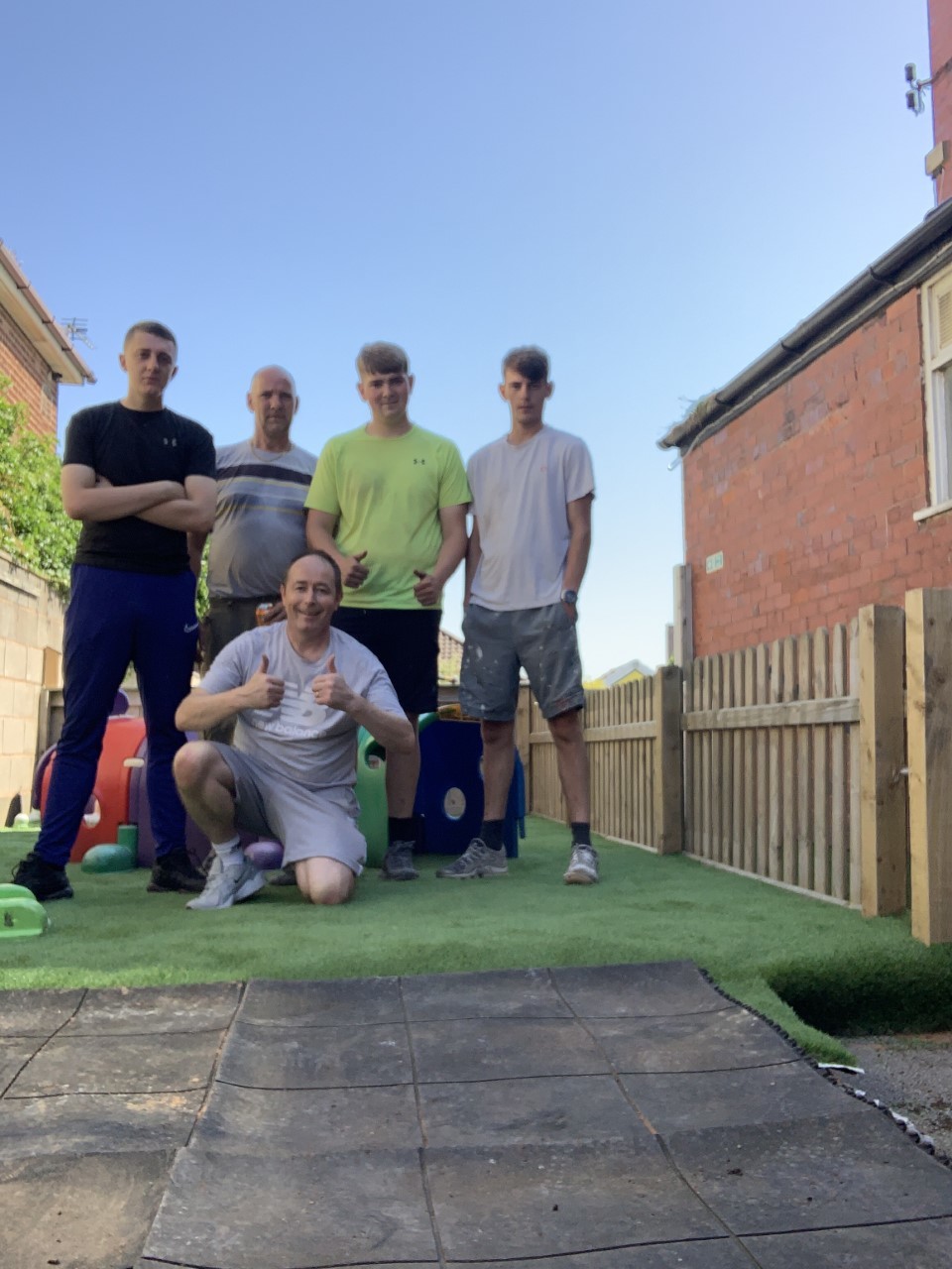 Thorncliffe supplied sand and stone, Huws Gray supplied the grass and Neil Revitt, joiner, along with his son, friends and Nick