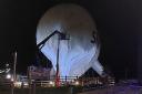 The inflation of the Skyflyer in Rhyl last night