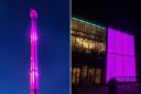 Rhyl Sky Tower and 1891 bar and restaurant lit up for Global Intergenerational Week