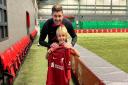 Zac Parker with Steven Gerrard after signing for Liverpool