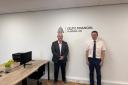 Vale of Clwyd MP Dr James Davies with Jamie Hughes, who is heading up the new St Asaph office.
