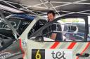 Michael Kitchin working as an onboard camera engineer at the World Rally Championship