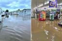 Flooding in Denbighshire caused by Storm Babet