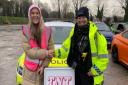 Caitlin Ritchie (left) with Danielle Ashley from North Wales Police's Roads Policing Unit