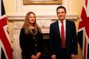 Vale of Clwyd MP Dr James Davies with Prestatyn High Community Focused School Manager, Jo Wynne-Eyton, at the   ‘Local Community Safety Champions’ reception at 10 Downing Street