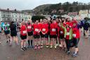 Some of the Prestatyn squad in confident mood before the Twin Piers race.