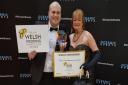 Dan Porter and Kim Jackson with their respective Welsh Wedding Awards certificates