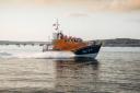 The lifeboat was launched by Angle RNLI to come to the rescue of two stranded yachts.