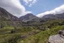 Beautiful scenic mountains of Glyder Fawr and Castell Y Gwynt, Snowdonia, North Wales