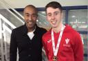 Alex Roberts with Colin Jackson