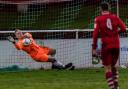 Action from Colwyn Bay's win at Connah's Quay. Picture: CBFC