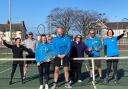 Mike Glassbrook and Madelaine Cotgreave, the team captains, in front, with a selection of team players, Hilary Pullen, Chris Boorman, Sue Parkin, Sarah Ash, Dave Sherry and Sue Armstrong behind
