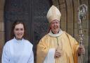 Natasha Quinn-Thomas from Rhyl with Bishop Gregory Cameron after being ordained a deacon last year