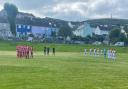 The game started with a hugely respectful minute’s silence for the late Queen Elizabeth II. Photo: CPD Y Rhyl 1879