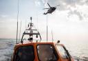 Exercise with helicopter and Rhyl RNLI