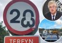 Views on new default 20mph speed limit (inset: Mark Drakeford, First Minister).
