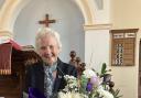 Brenda Roberts, Rhuddlan, receives flowers and gifts
