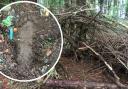 Large footprints that have been discovered in a remote woodland could belong to Bigfoot, paranormal experts claim.  Image: SWNS