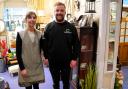 Afonwen Craft Centre co-owner Janet Monshin Dallolio is pictured with JM Renewable Solutions director Ben Musgrave.