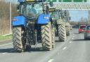 Tractor convoy in north Wales.