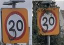 Some 20mph signs in Denbighshire have been defaced previously