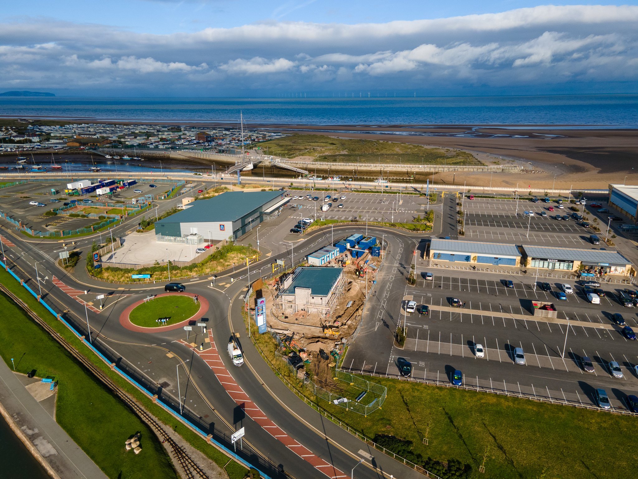 Work to build a Costa Costa on Marina Quay in Rhyl is fully underway. Picture: DronePics.Wales / DronePicsWales - Twitter (Permission granted for images) 