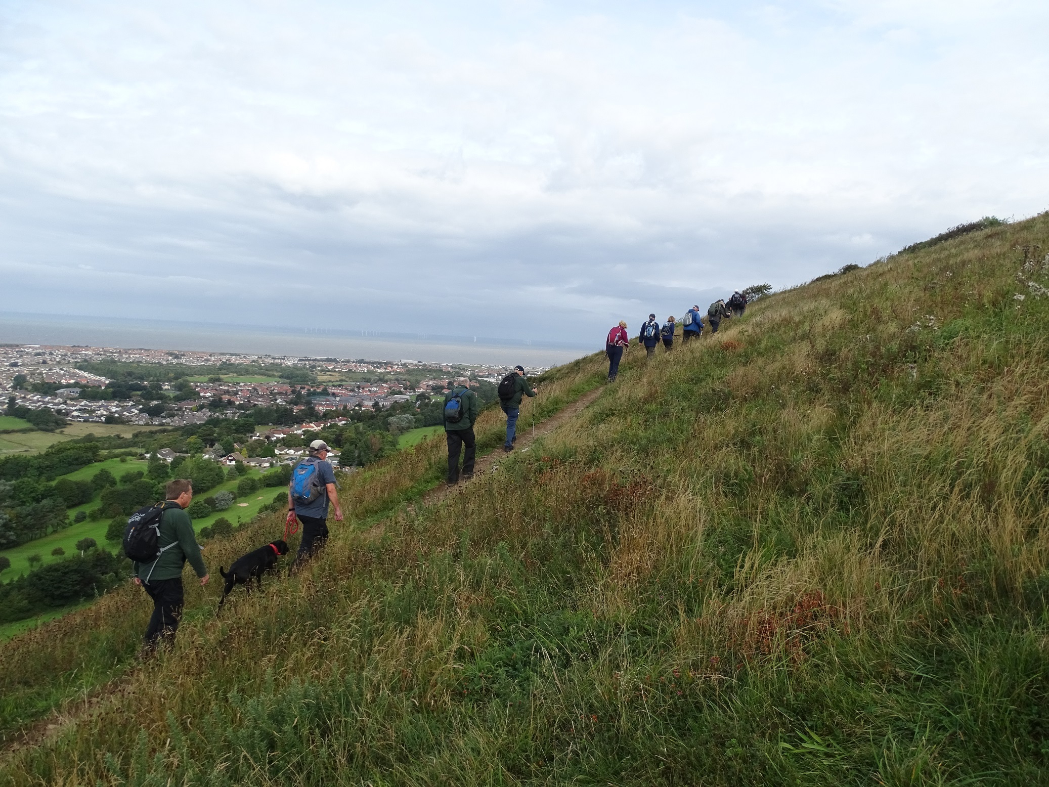 The volunteer group on the Offas Dyke Path above Prestatyn.