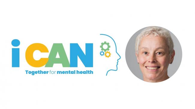 The iCAN logo. Inset: Jo Whitehead, chief executive of BCUHB