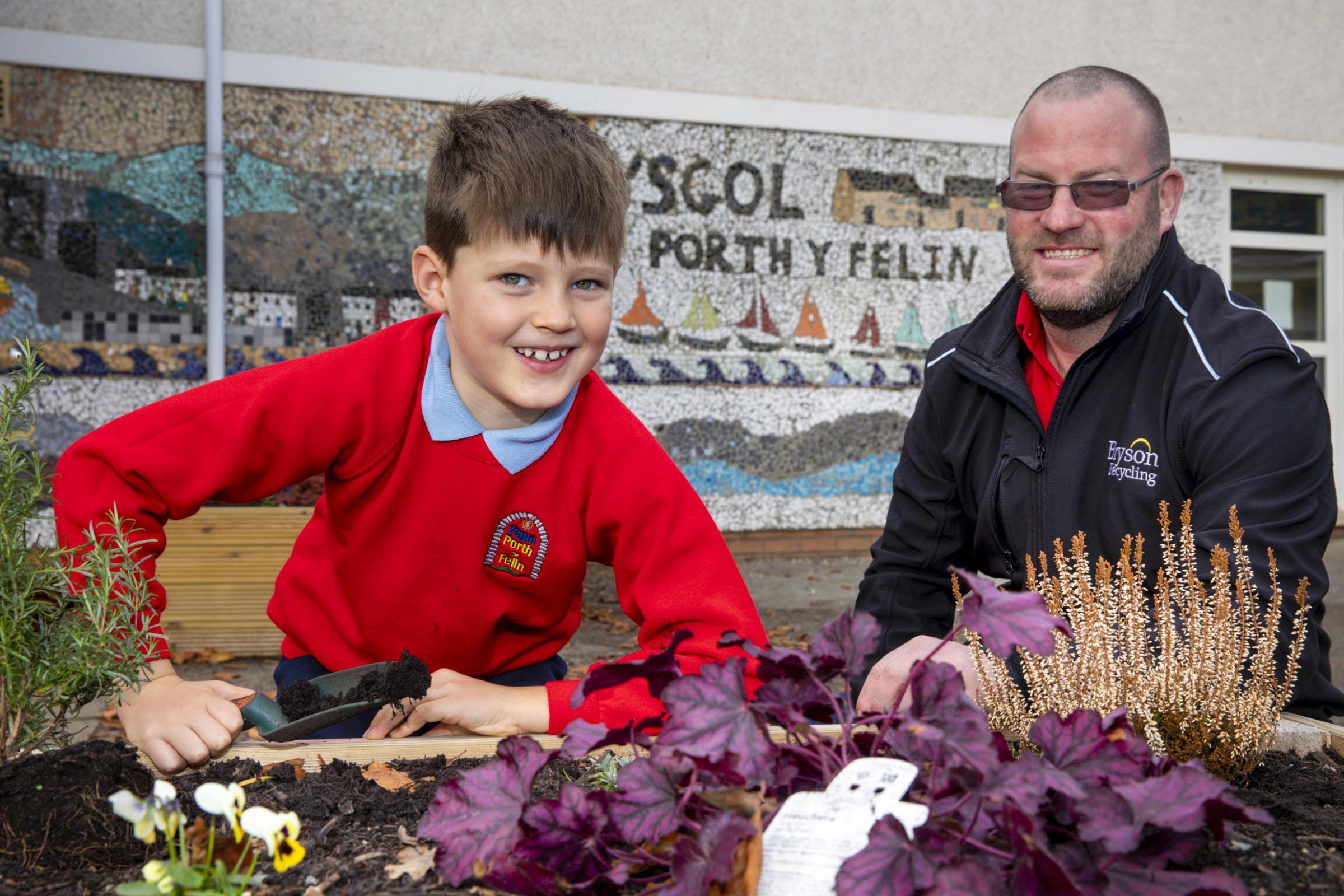 John Franks, team leader for Bryson Recycling and an Ysgol Porth y Felin pupil. Picture: Mandy Jones