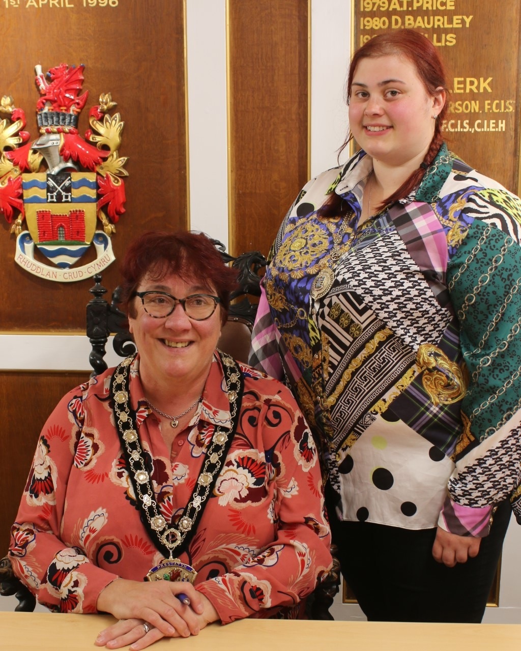 Cllr Sharon Frobisher and Harriet Frobisher, mayor and consort of Prestatyn and Meliden